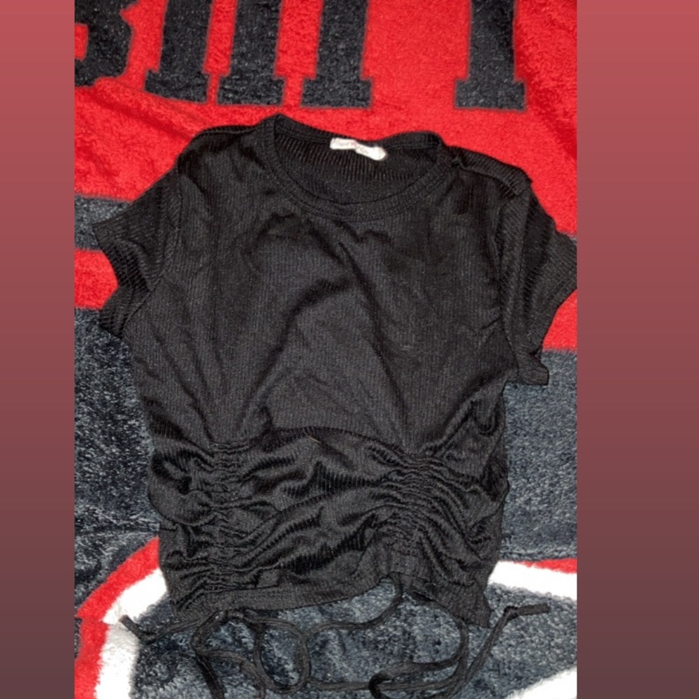 Black Ruched Women Top